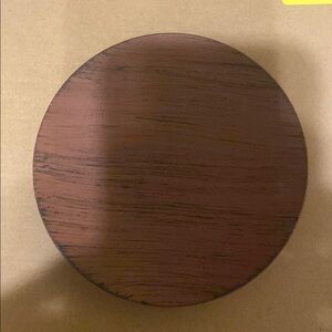Round Wood Grain Pillar Candle Holder - Brown